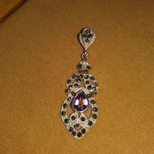 Amethyst and marcasite 925 pendant